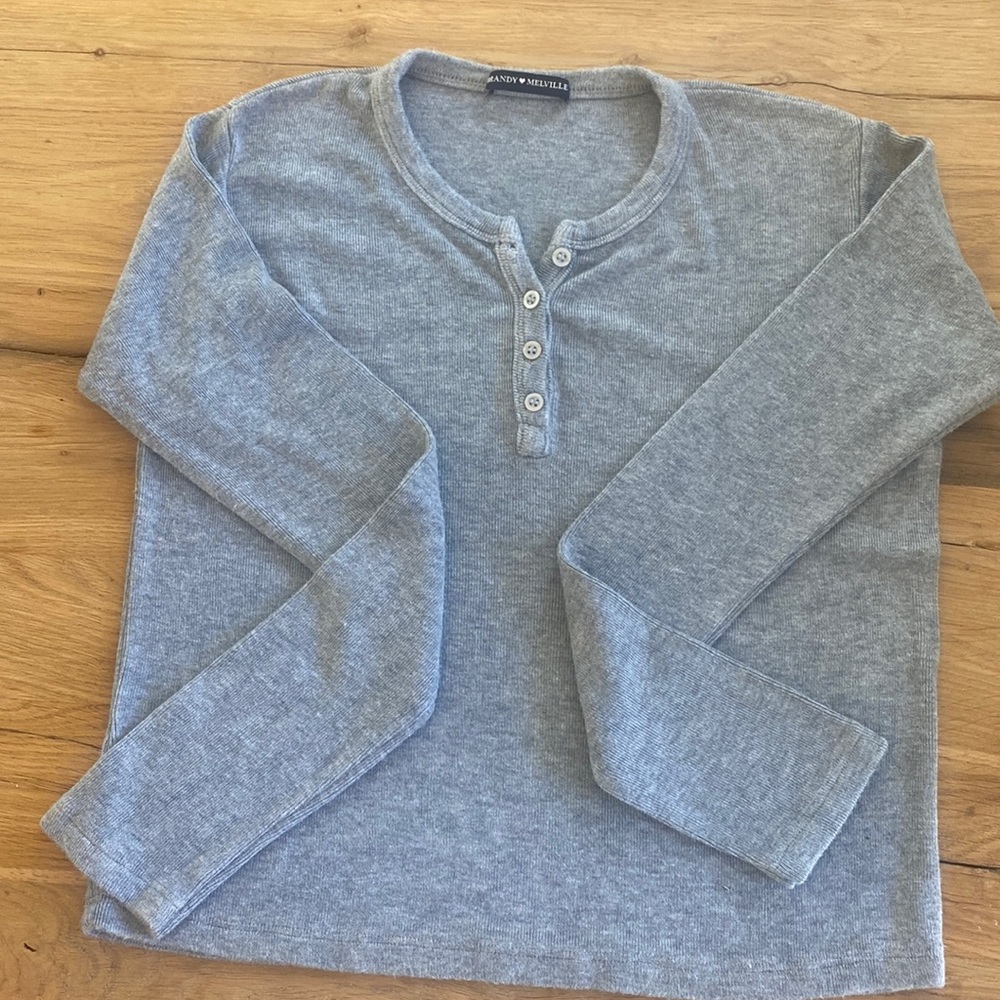 Brandy Melville Heather Grey Henley